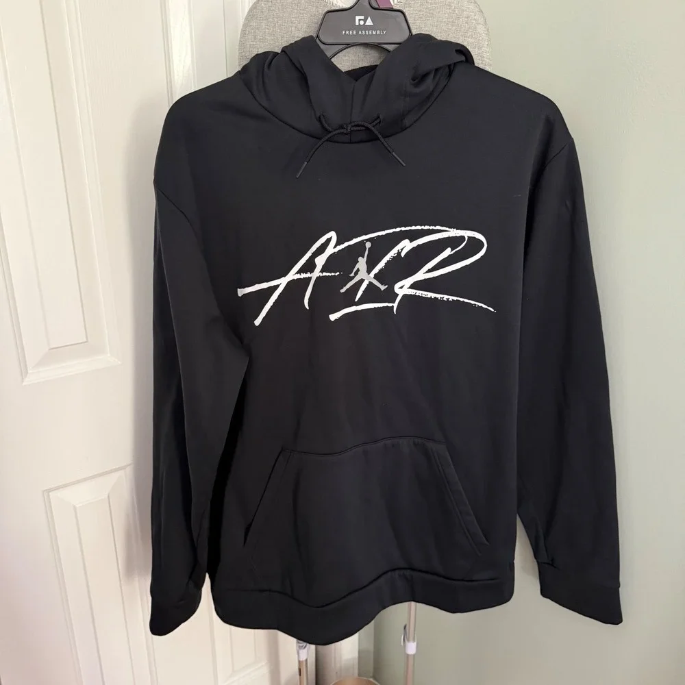 Jordan Jumpman Air Hoodie Men 3XL Black White Graphic Pullover Fleece Streetwear